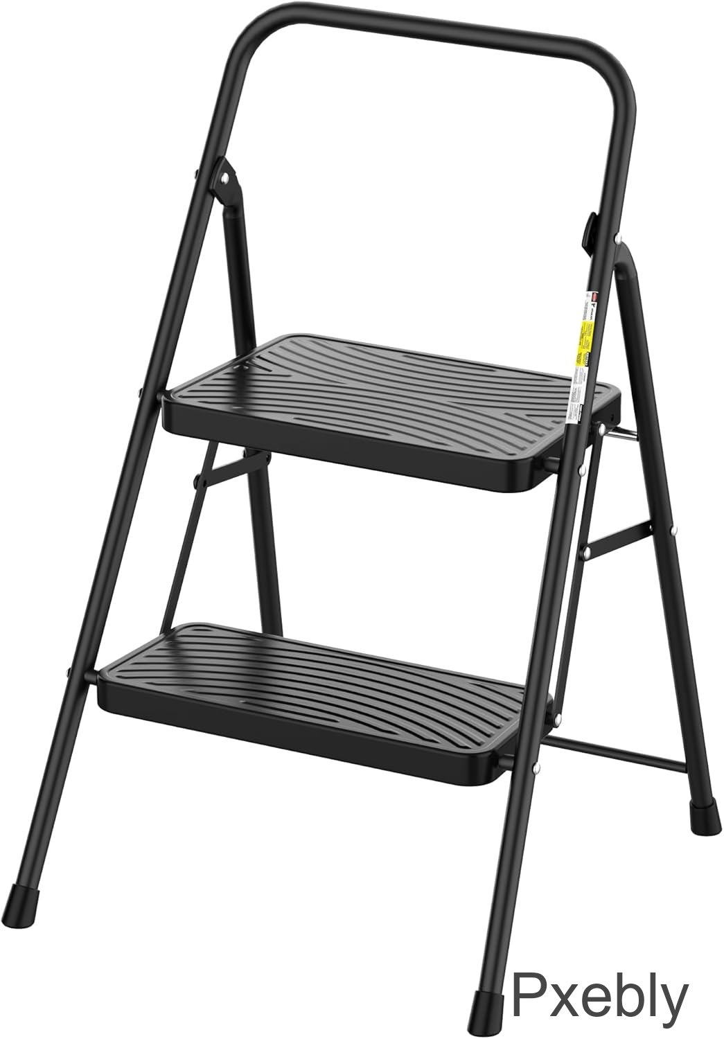 Pxebly Step Stool, 2 Step Ladder with Wide Anti-Slip Pedal, Step Ladder Folding Step Stool for Adults, Lightweight Steel Portable ladders for Home Kitchen